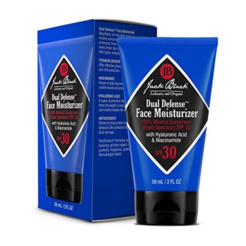 Jack Black Dual Defense¢â Face Moisturizer- 100% Mineral Sunscreen Broad-Spectrum SPF 30