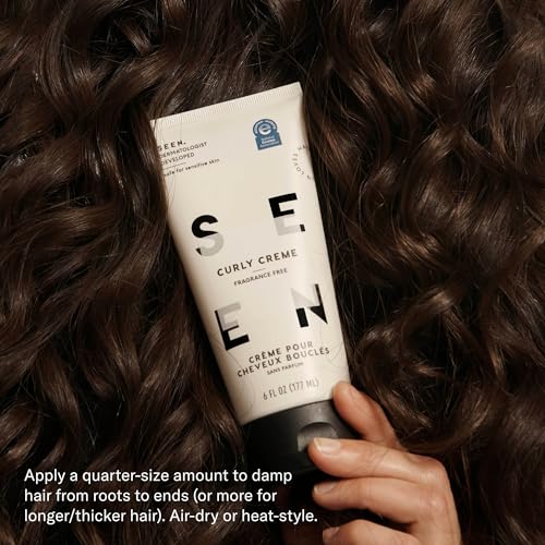 SEEN Fragrance-Free Curly Creme - Non-Comedogenic Hair Styling Cream for Defined Curls & Anti-Frizz