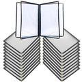ZHENYI 20 Pack Restaurant Menu Covers Set 8.5x11 inch 4-Page Black Menu Holders