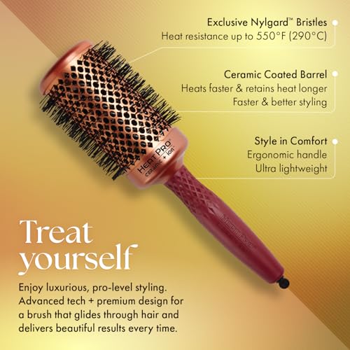 Olivia Garden HeatPro 2 1/8-Inch Thermal Round Brush - Not Electrical, Professional Blowout Tool