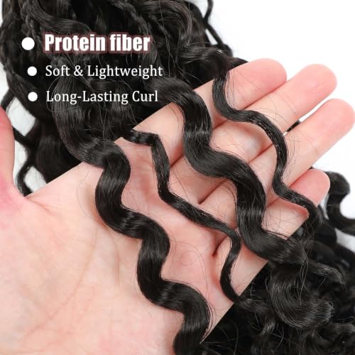 KEPBEAY Pre Looped GoGo Curl Crochet Hair 12 Inch 9 Packs - Model 4# Natural Curly Braiding Extensions