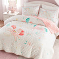 Kids Unicorn Quilt Set Full/Queen Pink 3-Piece Girls Bedding Whimsical Decor