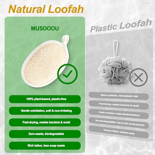 Natural Loofah Exfoliating Body Scrubber Pads - Pack of 24 Dual Sided Shower Sponges