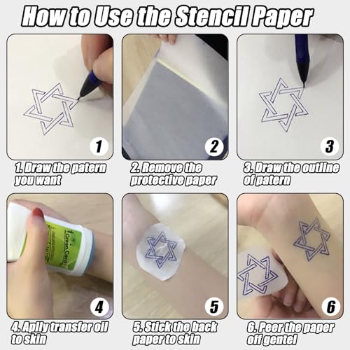 2MM Tattoo Practice Skin Kit with Transfer Papers - 40 Sheets Double-Sided