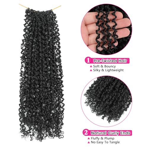 Pre-Looped Yanky Twist Crochet Hair 14in 8-Pack for Natural Protective Styles