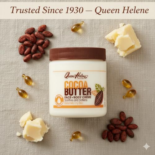 Cocoa Butter Face & Body Cream - Extra Rich Moisturizer for Dry Skin - 4.8 oz Jar (Pack of 6) Variation of THIS listing