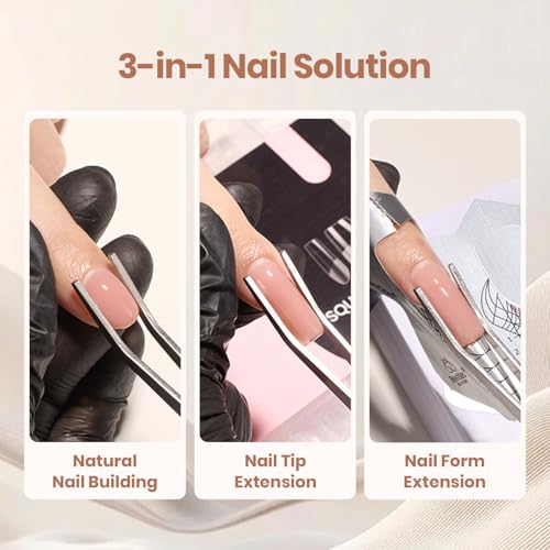 Beetles Hard Gel Nail Extension Kit with Tips & Sculpting Tools, HEMA-Free