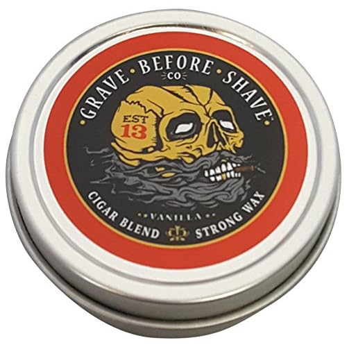 Grave Before Shave Fisticuffs Cigar Blend Strong Hold Mustache Wax 1 OZ. Tin