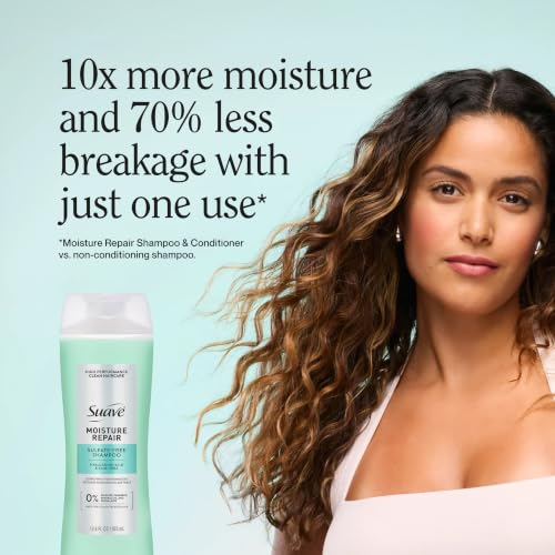 Suave Moisture Repair Sulfate-Free Shampoo for Dry & Damaged Hair 28oz (4 Pack)