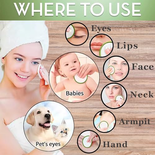 Reusable Bamboo Cotton Makeup Remover Pads Set with Washable Bag & Storage Jar - Eco-Friendly Facial Cleansing Discs - 20 Pack