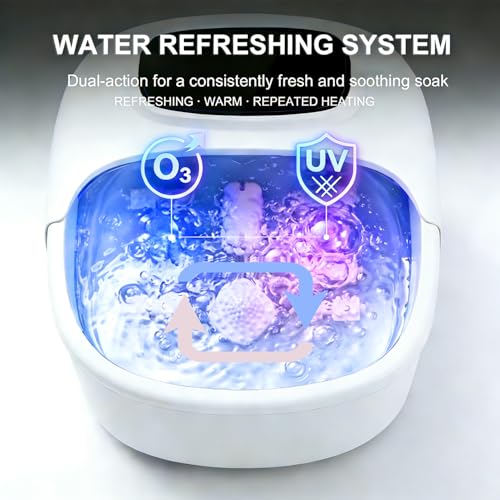 Foot Soaking Tub with Heat UV & Ozone - Milk-White Foot Spa Bath Massager