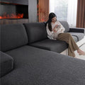 OHSIO Couch Cushion Covers for Sectional Sofa - Dark Gray, 2 Seat + 1 Chaise