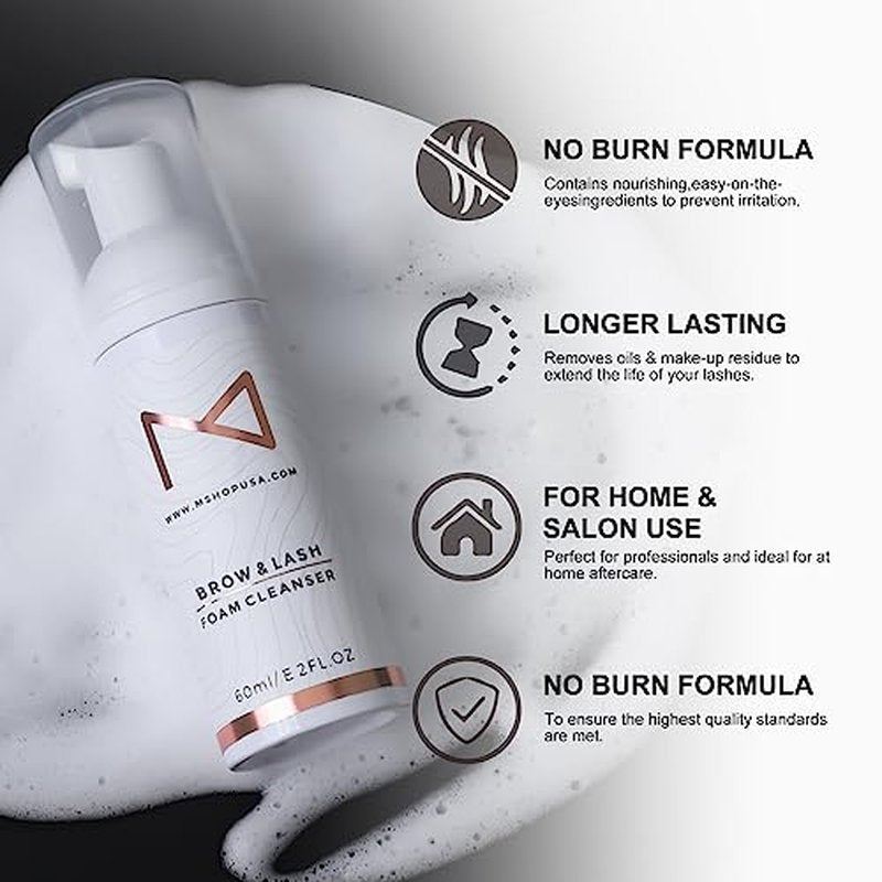 M - Permanent Makeup Brow & Lash Foam Cleanser For Eyelash Extensions, Microblading, Powder Brows, Eyebrows, Nano Brows, Permanent Make Up 60ML