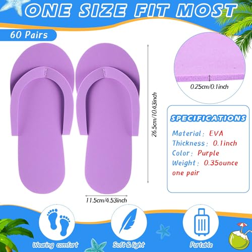 JenPen Disposable Spa Pedicure Slippers - Purple, 60 Pairs