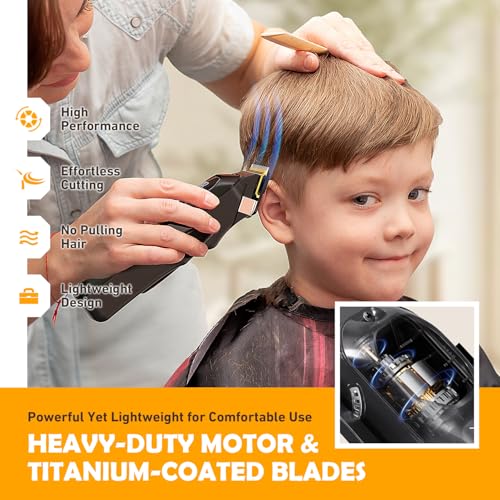 Cordless Hair Clippers for Men Black - Professional Haircut Kit with LED Display