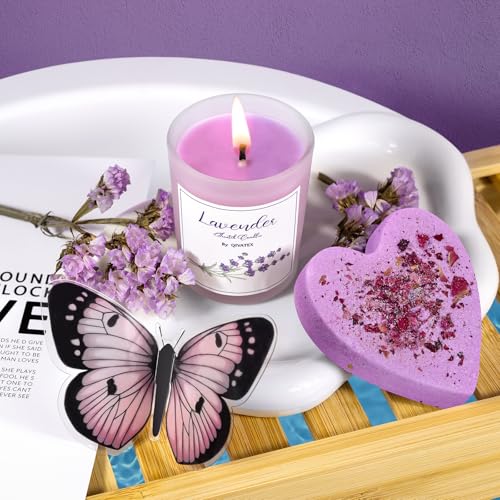 Lavender Gifts Set for Women - Stress Relief Gift for Mom, Wife, Girlfriend, Sister, Bestie - Perfect for Birthdays, Christmas, Valentine's Day, White Elephant