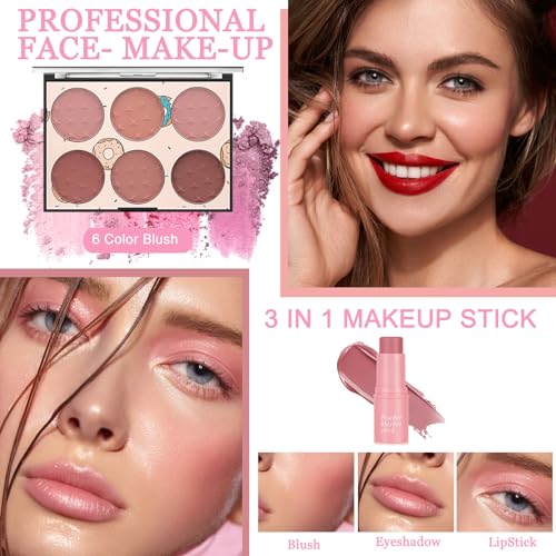 Ruicen Makeup Kit for Women - Full Face Set with Matte Eyeshadow A, Foundation, Lipgloss & More