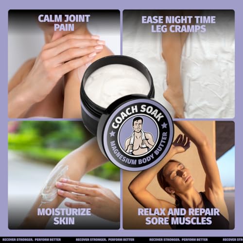 Coach Soak Nighttime Magnesium Body Butter 8 oz Lavender - Relax & Hydrate