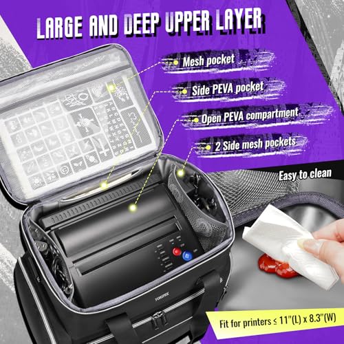 YOREPEK Tattoo Travel Case with Removable Organizers - Black