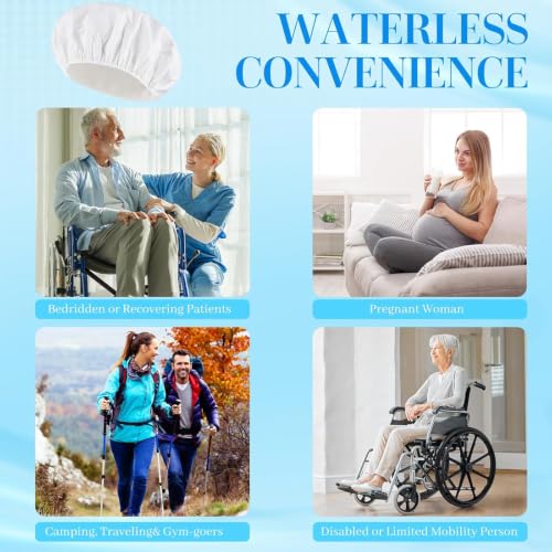 12 Pack Waterless Shampoo Caps No Rinse Hair Wash for Bedridden & Travel Use - Variation of THIS listing