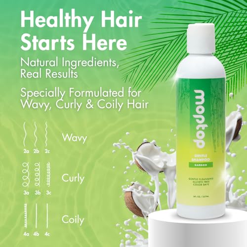 Gentle Sulfate Free Shampoo for Curly Hair - 8oz, Moisture & Frizz Control, Natural Hair Care