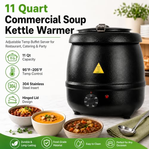 YBSVO 11 Quart Commercial Soup Kettle Warmer - Food Service Hot Food Dispenser