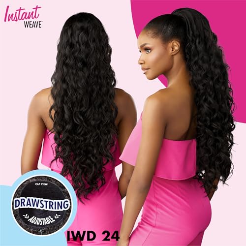 Sensationnel Instant Weave Half Wig 24 Inch - 1B OFFBLACK, Synthetic High Heat Fiber