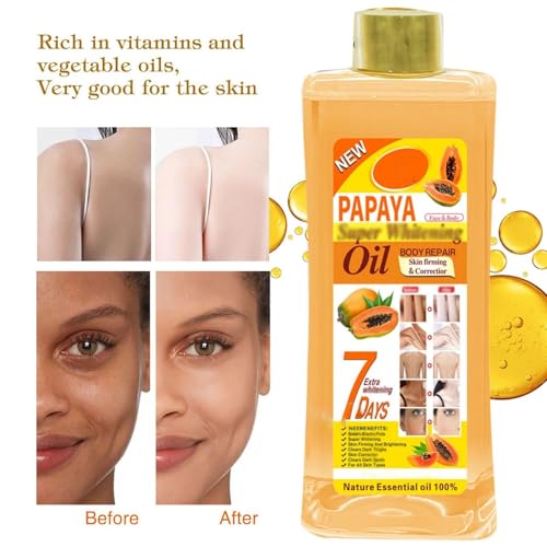 1000ml Papaya Oil for Skin Brightening - Organic Papaya Oil for Face - Soft 7 Body Oil, Moisturizing