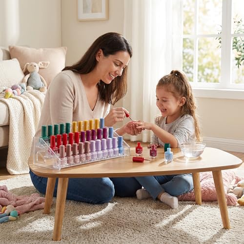 Acrylic Nail Polish Organizer Rack 3 Tiers Clear Storage Stand for Cosmetics