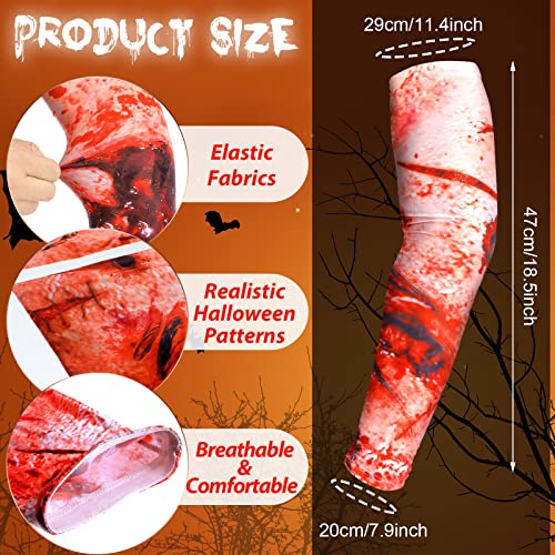 Eurzom Zombie Costume Sleeves for Women Halloween Party Wear - 4 Pairs