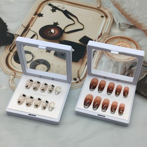 3.5 Inch White 32 Pack Floating Nail Packaging Boxes with 90 Adhesive Tapes