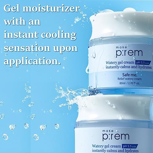 MAKEP:REM Safe Me Relief Watery Cream - Sensitive Skin Hydrating Moisturizer