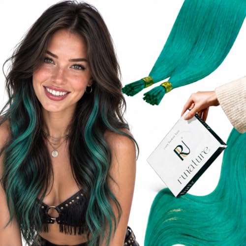 RUNATURE I Tip Hair Extensions 16 Inch 20g - Teal, Pack of 1
