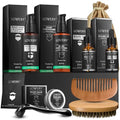 Men's Beard Grooming Kit with Black Variation - Oil, Balm, Wash, Brush & More