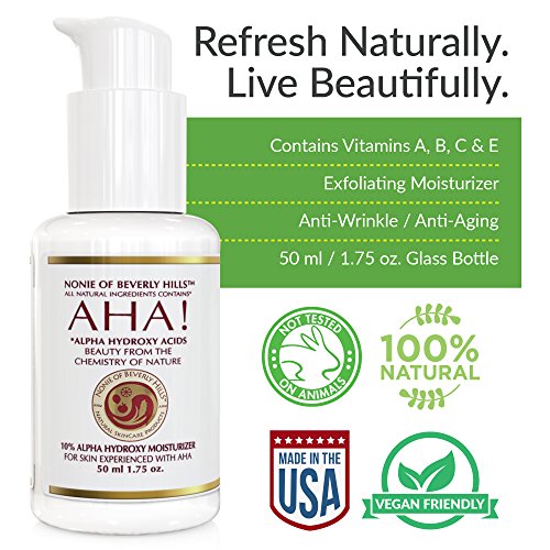 Nonie 10% Alpha Hydroxy Acid Moisturizer - Anti Wrinkle & Anti Aging Treatment - Dead Cell Exfoliater & Renewer 30% - 1.75 oz