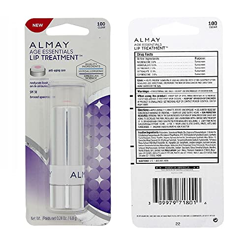 Almay Age Essentials Lip Treatment SPF 30, Clear, 0.24 oz - Reduce Fine Lines