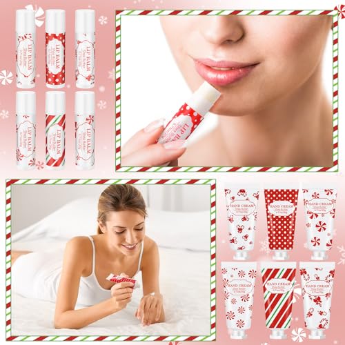 Christmas Hand Cream and Lip Balm Gift Set - 36 Pieces, Festive Scents & Designs, Bulk Holiday Pack