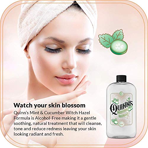 Quinn's Pure Castile Organic Unscented Liquid Soap 32 oz Alcohol Free Witch Hazel Cucumber & Mint 16 oz