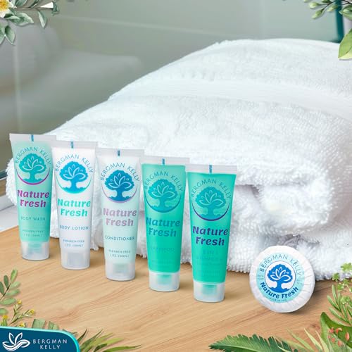 Bergman Kelly Hotel Soap Bars - Nature Fresh Scent, 1 oz, Pack of 100 - Travel Size Luxury Bulk Amenities