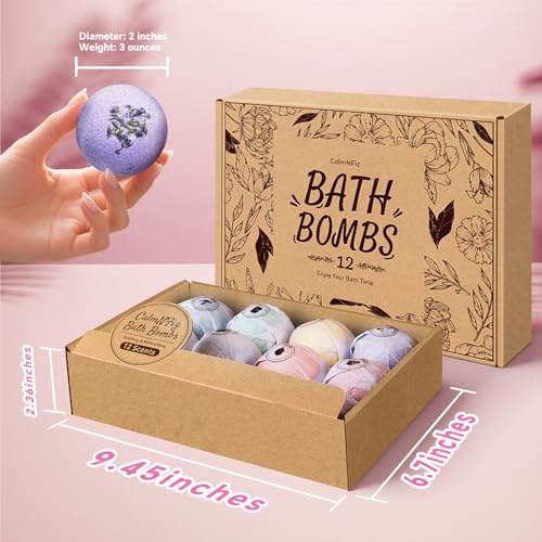 Bath Bombs for Women, 12 PCS Bath Set, Natural Bubble Bathbombs with Shea Butter, Dry Skin Moisturizing, Present for Mother¡¯s Day, Birthday, Valentine¡¯s Day for Mom, Wife, Her, Girls