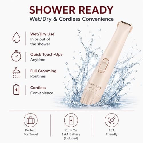 Beige Remington Body & Bikini Trimmer Kit - Waterproof Cordless Shaver for Women