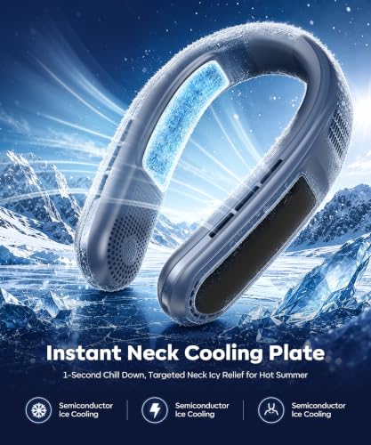 Beyn Neck Air Conditioner Cooler - Light Blue, 6000mAh, 3 Speeds