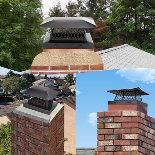 13x13 Galvanized Steel Chimney Cap with Mesh Screen for Outdoor Flues