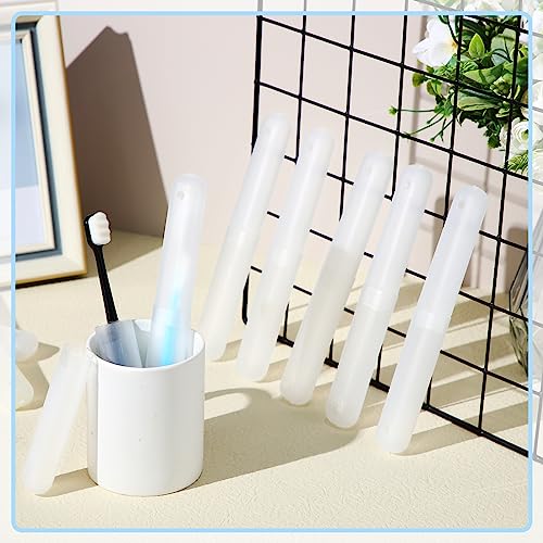 60 Pack Clear Travel Toothbrush Cases Portable Toothbrush Holders for Camping & Home