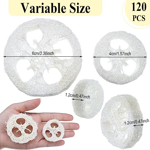 120 Pcs Natural Loofah Slices for Soap Making & Bath Exfoliation - Bulk Set