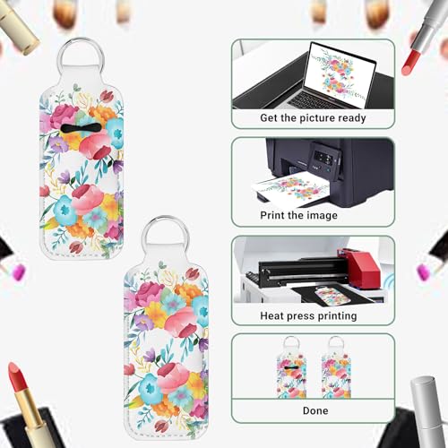 120 Pcs Sublimation Lipstick Holder Keychain Set - Travel Organizer with Key Ring for Women