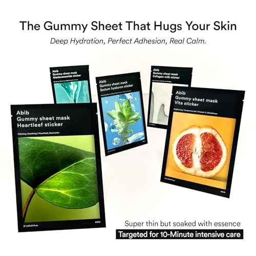 Abib Gummy Sheet Mask Madecassoside - Skin Barrier & Soothing Treatment, 10 Sheets