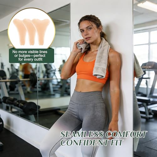 Camel Front Area Coverage Pads for Women, 3 Pack Invisible Silicone Inserts Concealer for Leggings, Swimwear & Tight Clothing