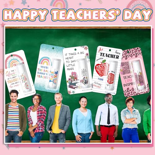 60 Pack Teacher Employee Appreciation Gift Bulk Lip Balm Employee Staff Appreciation Teacher Staff Team Thank You Gift Bulk Honey Flavor Balm Inspirational Party Favors for Women Men (Classic)