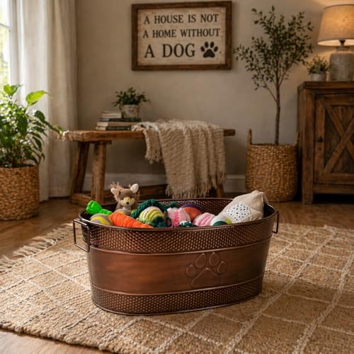 Copper Indestructible Large Dog Toy Storage Bin by BREKX